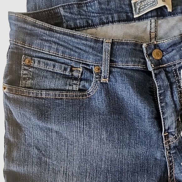 Women's Signature Levi's Strauss Mid Rise Ankle Skinny Dark Jeans Size 16 Misses - Picture 6 of 8